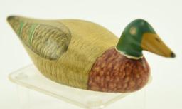 Lot #336 - Miniature carved Mallard drake by Frank Adams, Maine (from the Mort Kramer Collection)