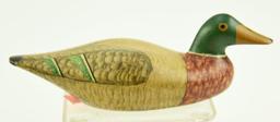 Lot #336 - Miniature carved Mallard drake by Frank Adams, Maine (from the Mort Kramer Collection)