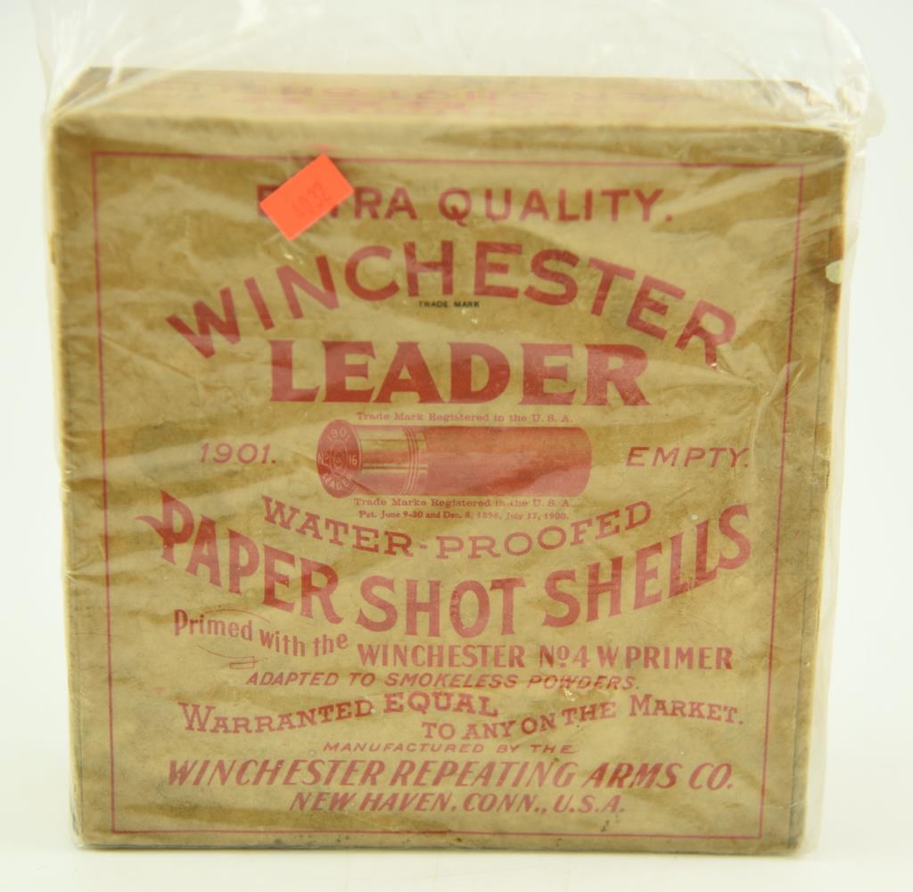 Lot #361 - Super RARE Winchester Repeating Arms Co. 16 gauge 2 9/16th inch paper shotgun shell