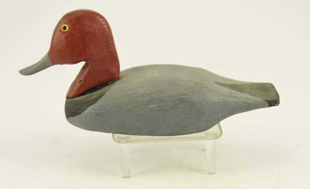 Lot #792 - Unsigned Bufflehead Decoy with raised feathers & glass eyes, 1/3 size unsigned