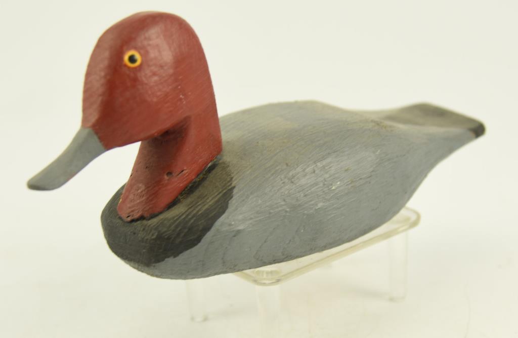 Lot #792 - Unsigned Bufflehead Decoy with raised feathers & glass eyes, 1/3 size unsigned