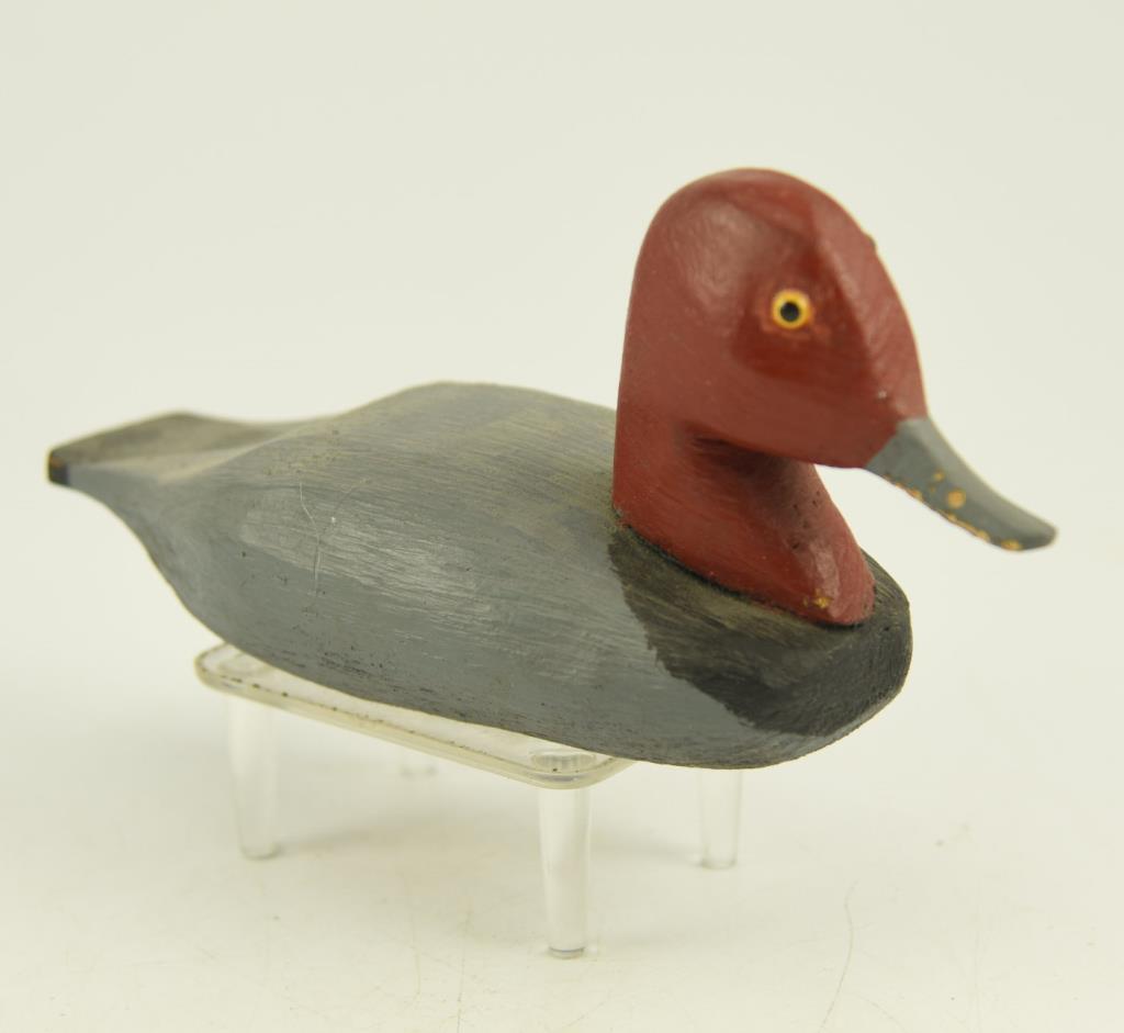 Lot #792 - Unsigned Bufflehead Decoy with raised feathers & glass eyes, 1/3 size unsigned