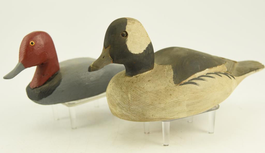 Lot #792 - Unsigned Bufflehead Decoy with raised feathers & glass eyes, 1/3 size unsigned