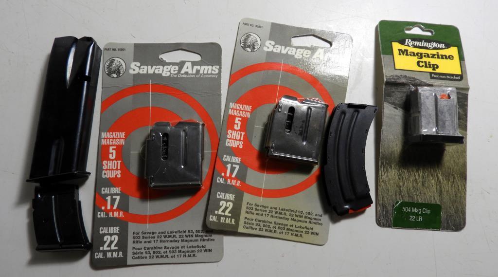Lot #807 - (6) Rifle magazines including 2 Savage Arms .22 Cal & .17 Cal Five round  magazines