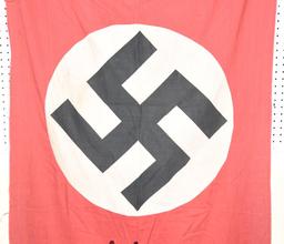 Lot #1825a - Ph. Lennelauw German Nazi Third Reicht Cloth flag (roughly 40” w x 80” l)  center