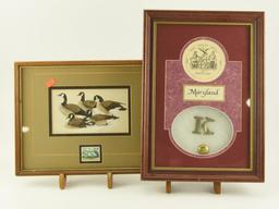 Lot # 4567 -  Framed Louisiana World Expedition Stamp Print with Canada Geese (10 x 12) and