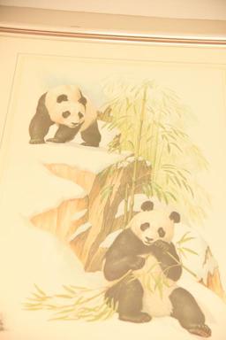 Lot # 4035 -  “Giant Pandas” print from an oil painting by Edward J. Bierly and published for