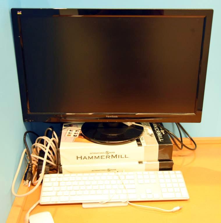 Lot #1470 - Contents of cubical to include: (2) ViewSonic model VA2445 monitors, Buffalo model