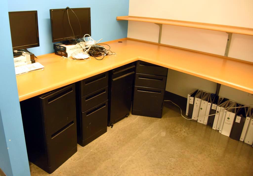 Lot #1470 - Contents of cubical to include: (2) ViewSonic model VA2445 monitors, Buffalo model