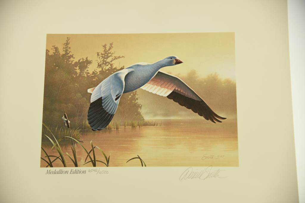 (2) Initial Alabama State Duck Stamp prints by Barbara Keel both matted with original stamp,