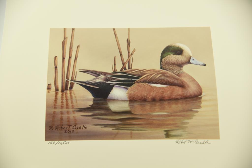 (1) 2003-2004 Federal Duck Stamp print “Return to Chincoteague” by Ron Louque, (1) 2015-2016