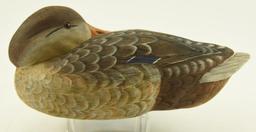 Preening Resin Mallard Hen Decoy signed and dated Renaldo 6-11-86