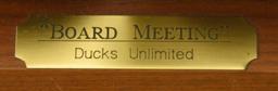 Ducks Unlimited Resin figural Mallard Drake desk plaque titled “Board Meeting”