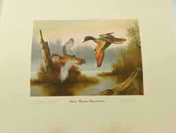 (2) 1982 Alabama Waterfowl Stamp prints by Wayne Spradley, 1981-82 Alabama Waterfowl Stamp print