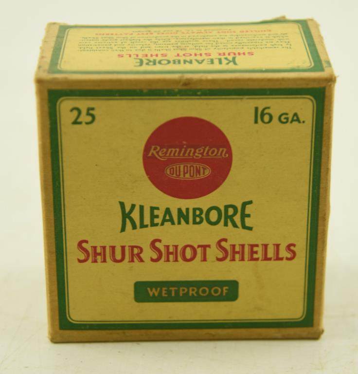 (3) Full boxes of Vintage Kleanbore Shurshot Shells 16 gauge 2 ¾” (75 shells total)