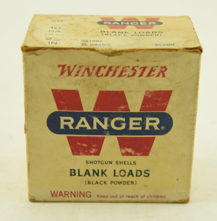 Box of Winchester 10 gauge blanks loads, Partial box of Winchester Super Speed 12 gauge, and