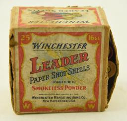 Vintage Box of Winchester 16 gauge Paper Shotgun shells unopened (25 shells total)