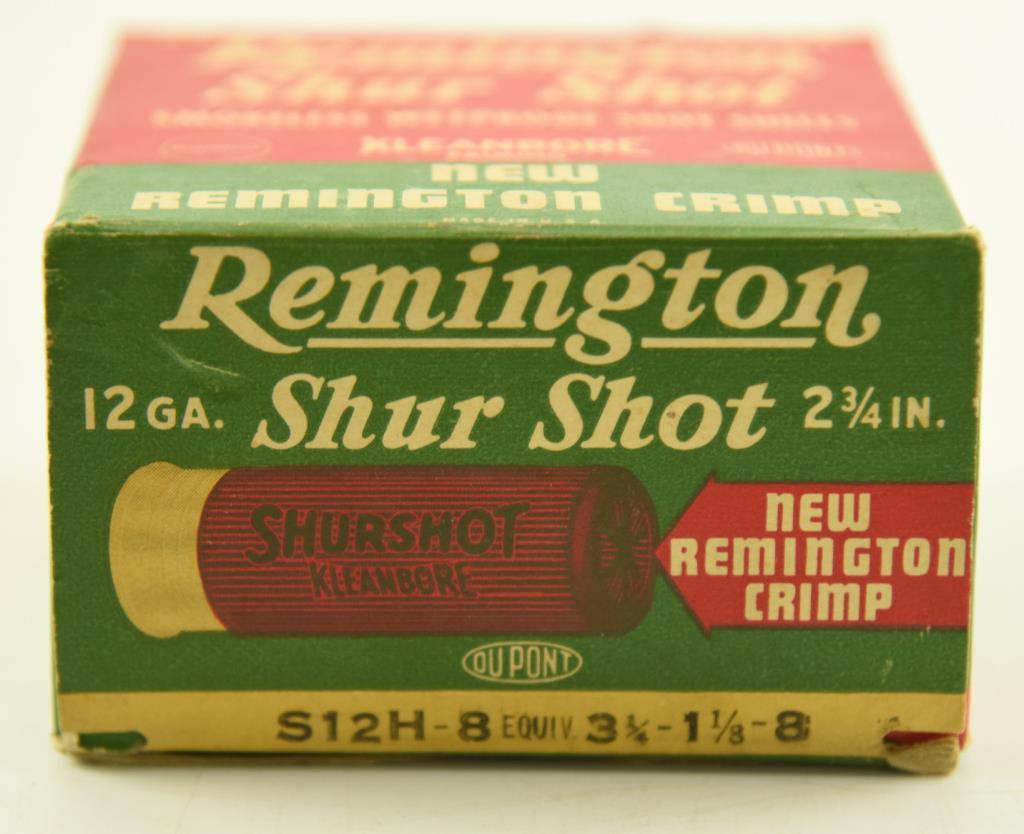 Vintage box of Remington Shur Shot 12 gauge 2¾” 8 shot unopened