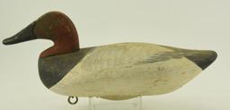 Pair of Upper Bay Canvasback Drake Decoys Branded Ballam on underside with lead keel