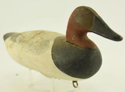Pair of Upper Bay Canvasback Drake Decoys Branded Ballam on underside with lead keel