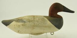 Pair of Upper Bay Canvasback Drake Decoys Branded Ballam on underside with lead keel