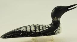 Dick Cotter 1995 1/3 size Common Loon decoy signed and painted on underside