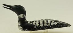 Dick Cotter 1995 1/3 size Common Loon decoy signed and painted on underside