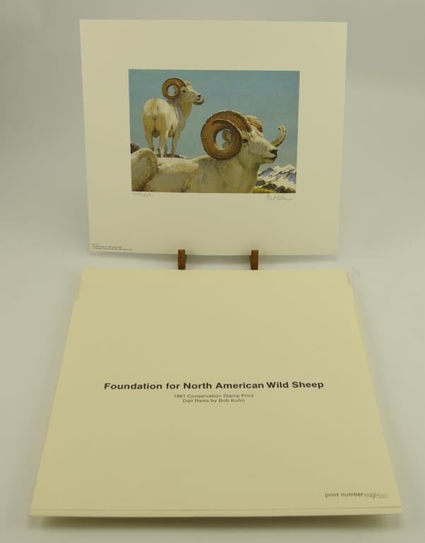 Lot #3 - (3) 1981 Foundation for North America Wild Sheep Conservation Stamp Prints of Dall Rams