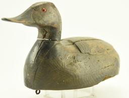 Lot #321 - 1931 L.T. Ward Bro. Crisfield, MD Primitive Cedar Body Canvasback Hen Decoy signed