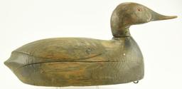 Lot #321 - 1931 L.T. Ward Bro. Crisfield, MD Primitive Cedar Body Canvasback Hen Decoy signed