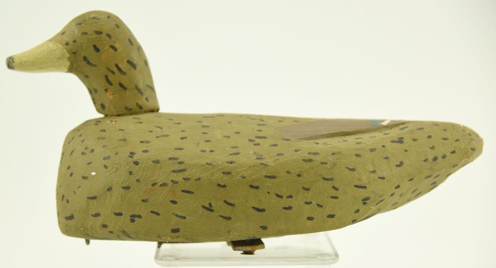 Lot #326 - Teal decoy by Lauren Virden with Nail Keel weight