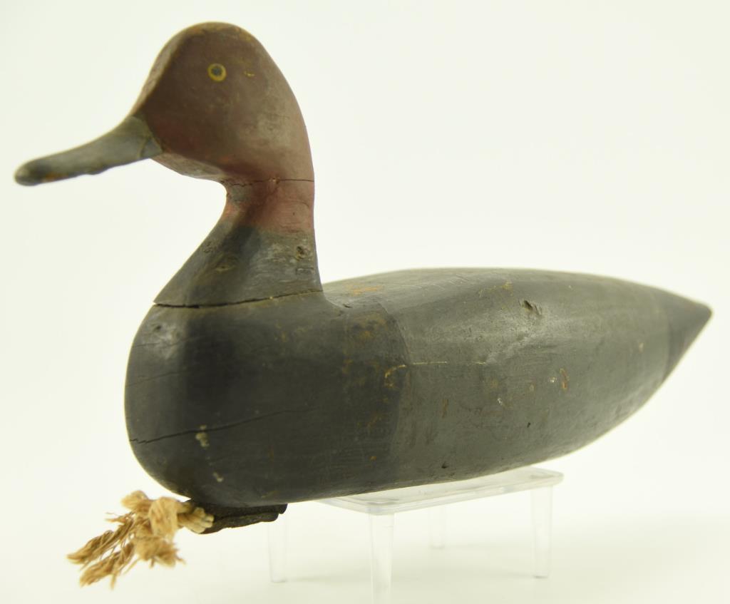 Lot #331 - Eastern Shore of VA Redhead drake decoy in original paint with slight gunning wear