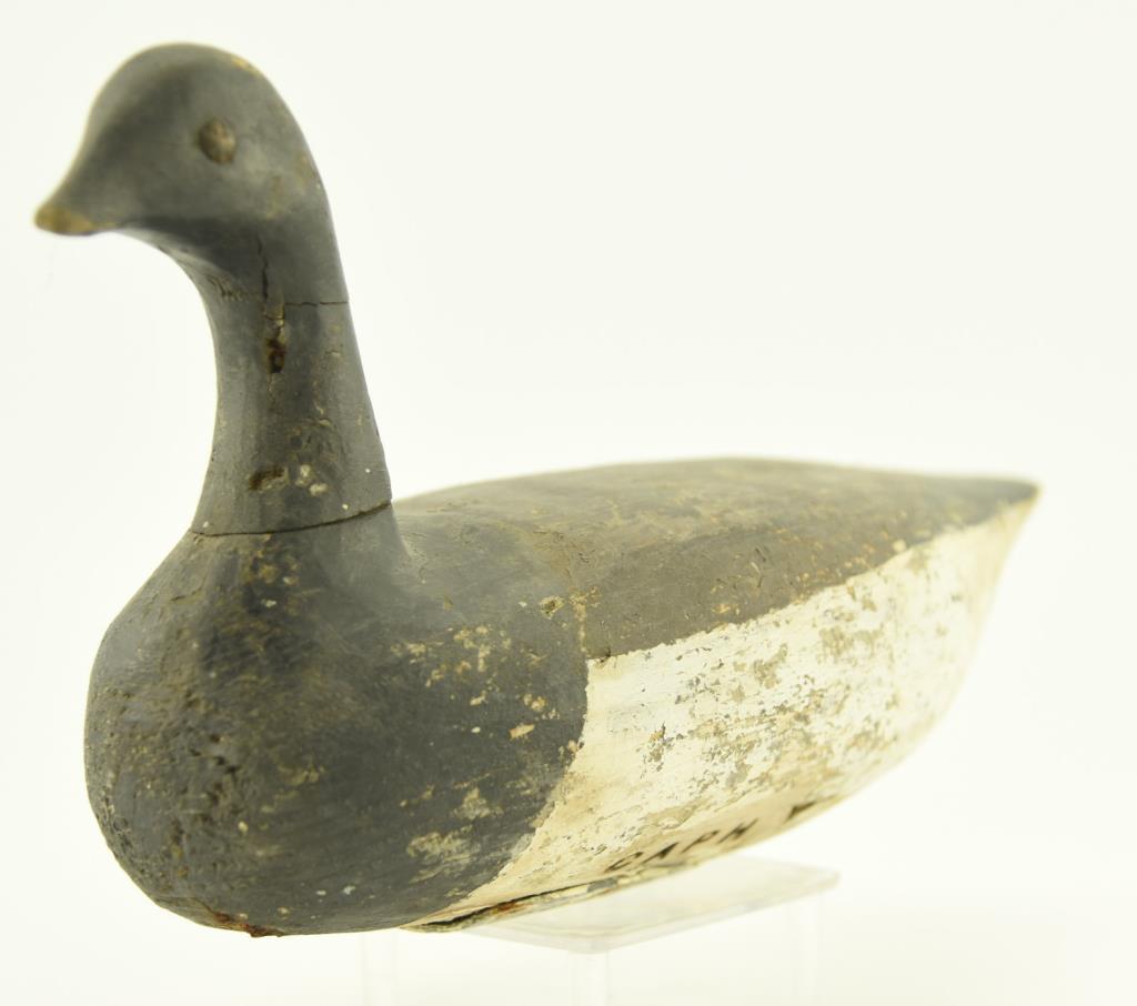 Lot #335 - Ira Hudson Chincoteague, VA Brant Decoy signed in pencil on underside and branded