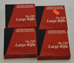 Lot #17 - Nice lot of larger caliber Rifle Reloading supplies to include: Full box of Federal G