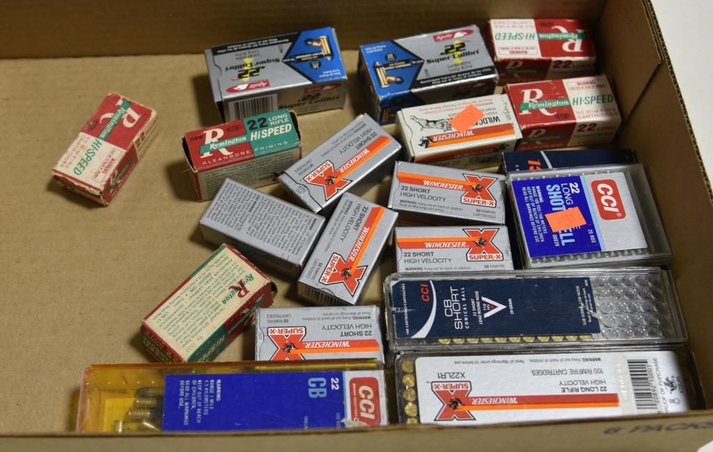 Lot #5 - Approx. (20) boxes of .22 ammo in both .22 long and .22 short to include but not limited