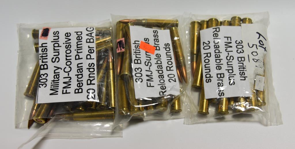 Lot #9 - Approximately (60rds) of .303 British FMJ reloads