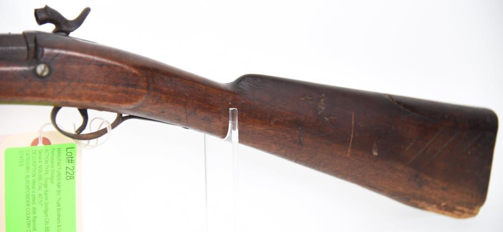 MANUFACTURER/IMP BY: Truitt Brothers & Co, MODEL: Percussion Shotgun, ACTION TYPE: Single Barrel