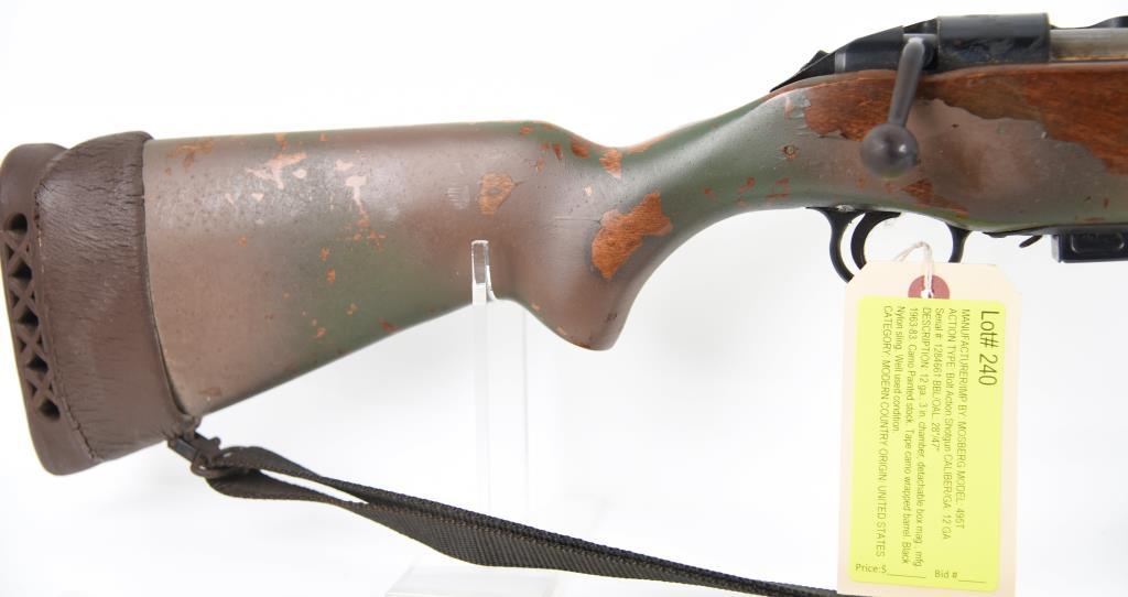 MANUFACTURER/IMP BY: MOSBERG, MODEL: 495T, ACTION TYPE: Bolt Action Shotgun, CALIBER/GA: 12 GA,