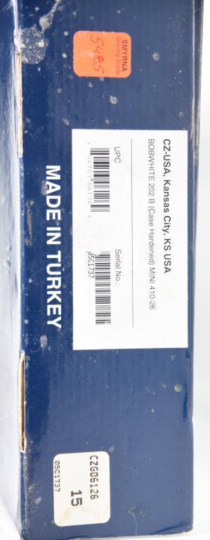 MANUFACTURER/IMP BY: CZ/CZ USA, MODEL: Bobwhite 202B, ACTION TYPE: Side by Side Shotgun, CALIBEr/