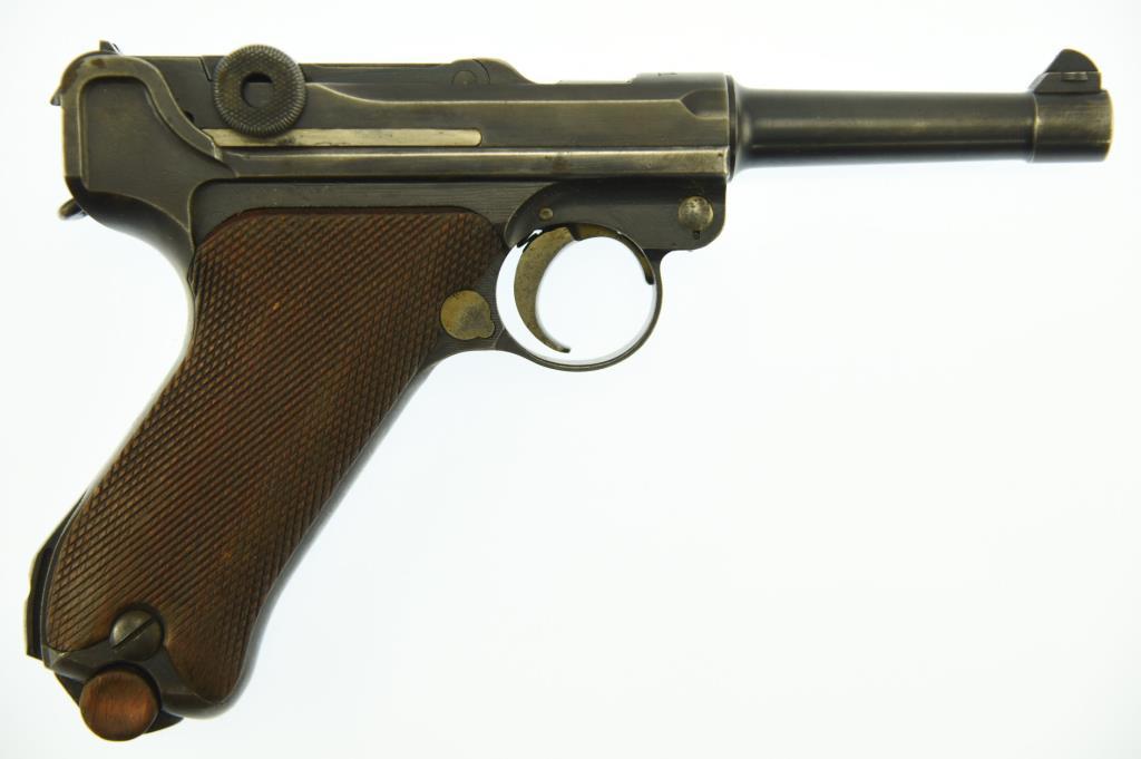 MANUFACTURER/IMP BY: DWM, MODEL: 1920 COMMERCIAL LUGER, ACTION TYPE: Semi Auto Pistol, CALIBER/