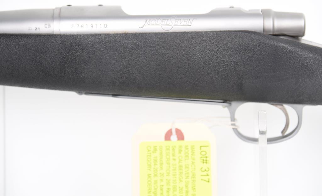 MANUFACTURER/IMP BY: REMINGTON ARMS CO, MODEL: SEVEN Stainless Synthetic, ACTION TYPE: Bolt