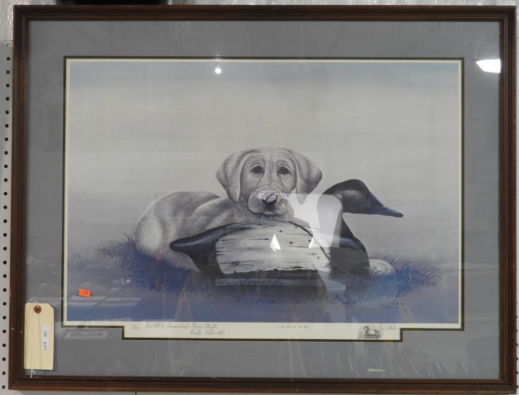 Lot #360 - Framed print of Lab with Decoy by