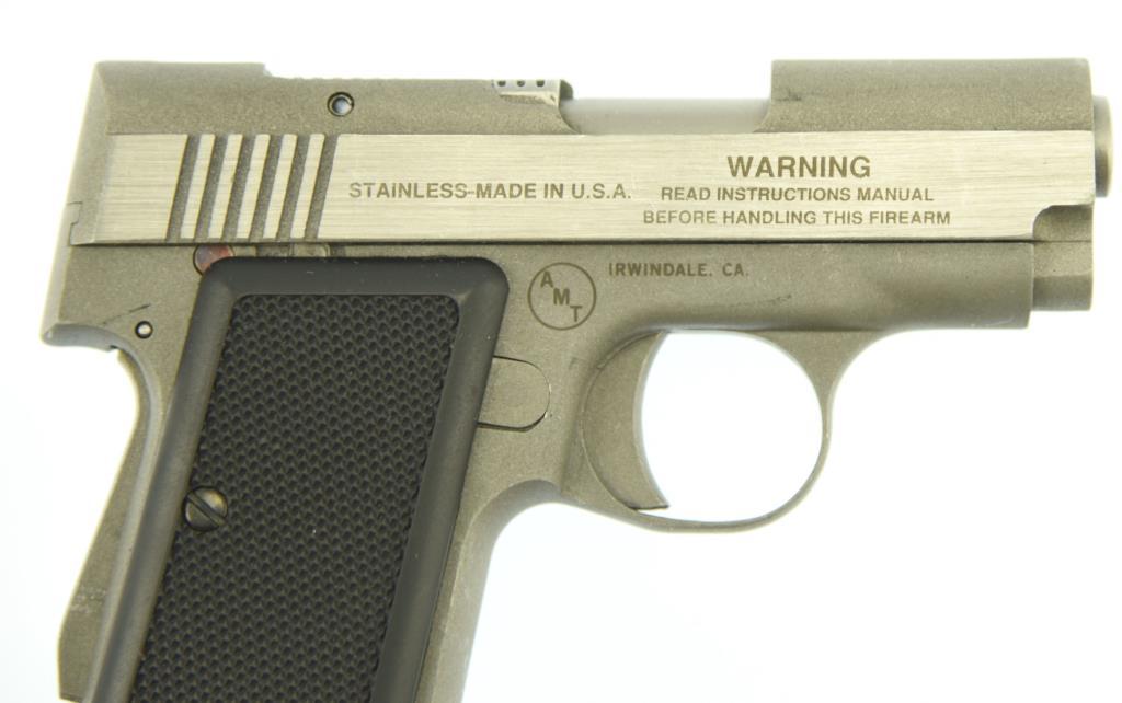 MANUFACTURER/IMP BY: AMT, MODEL: BACK UP II, ACTION TYPE: Semi Auto Pistol, CALIBER/GA: .380