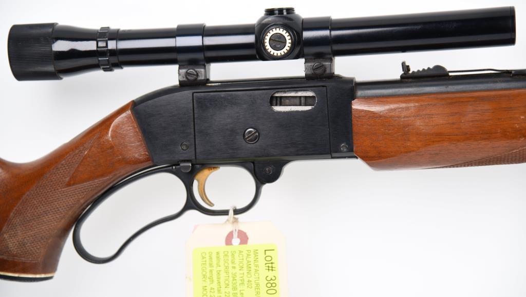 MANUFACTURER/IMP BY: O.F. MOSSBERG & SONS, MODEL: PALAMINO 402, ACTION TYPE: Lever Action Rifle,