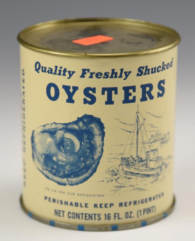 (3) Oyster Cans: Quinby Brand Oysters pint can,