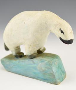 B. Haynie 1989 Carved folk art style Polar Bear