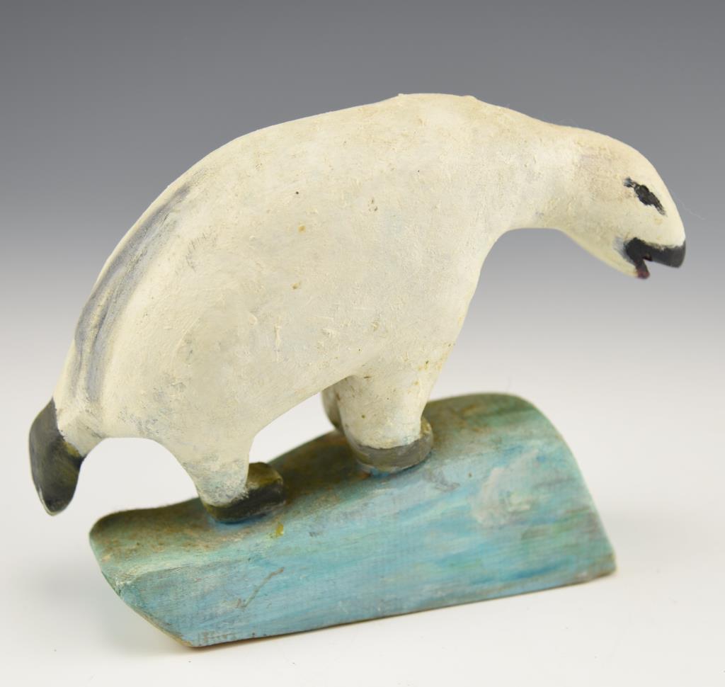 B. Haynie 1989 Carved folk art style Polar Bear