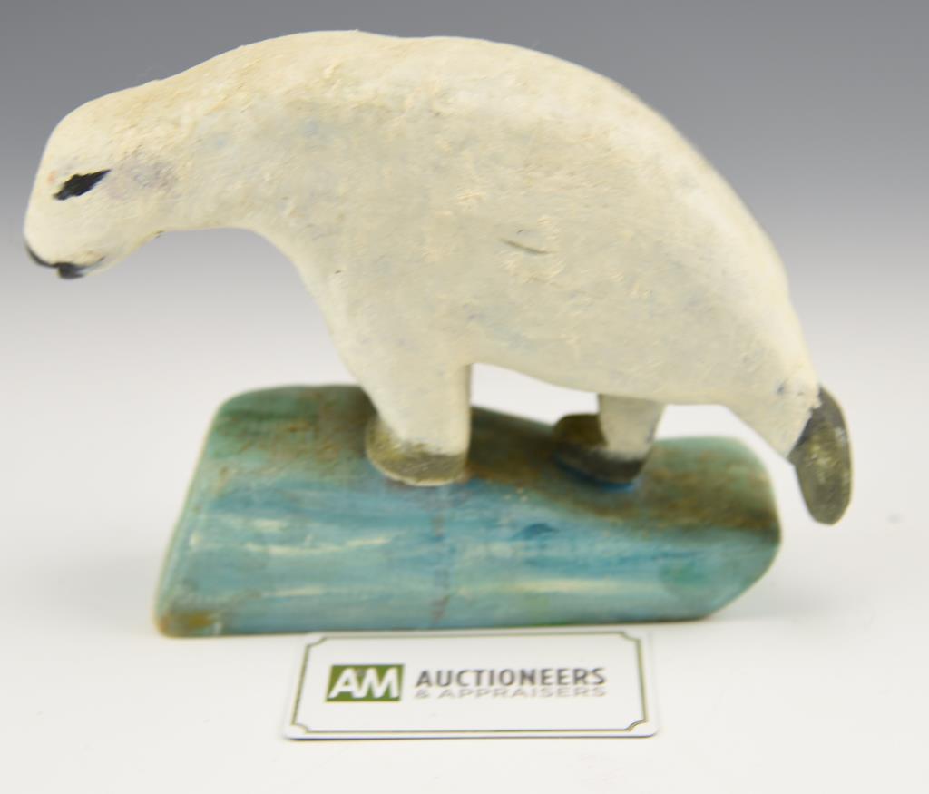 B. Haynie 1989 Carved folk art style Polar Bear