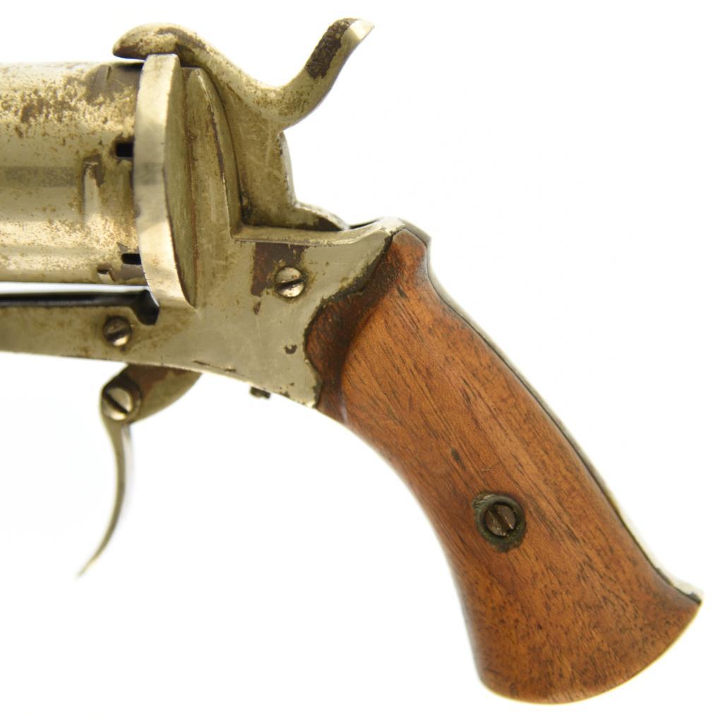 Unknown Maker (Belgian) Pinfire Pinfire DA Revolver .28 Cal ANTIQUE