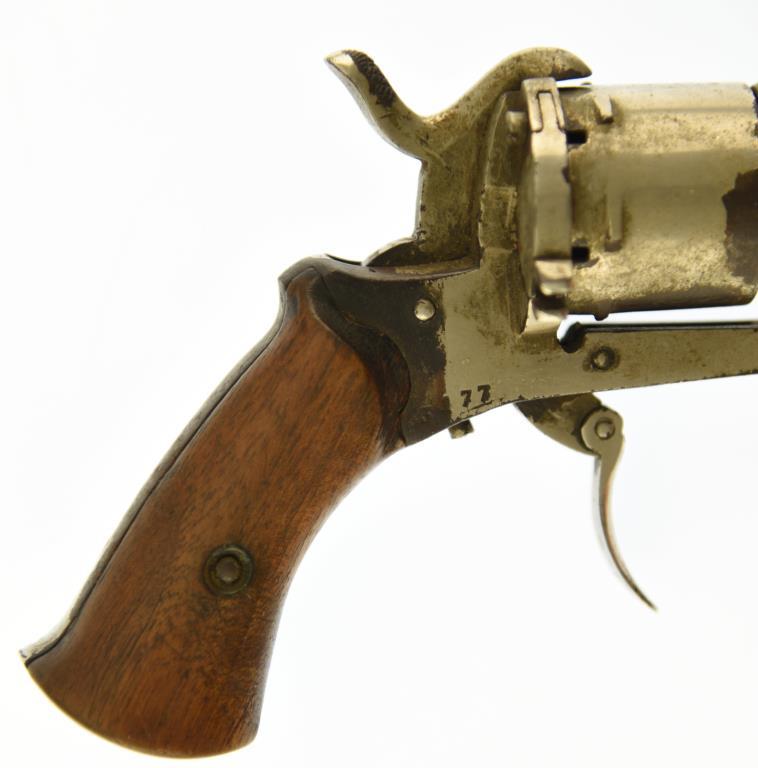 Unknown Maker (Belgian) Pinfire Pinfire DA Revolver .28 Cal ANTIQUE